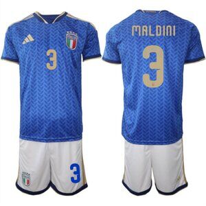 Paolo Maldini Blue Soccer Jersey Suit